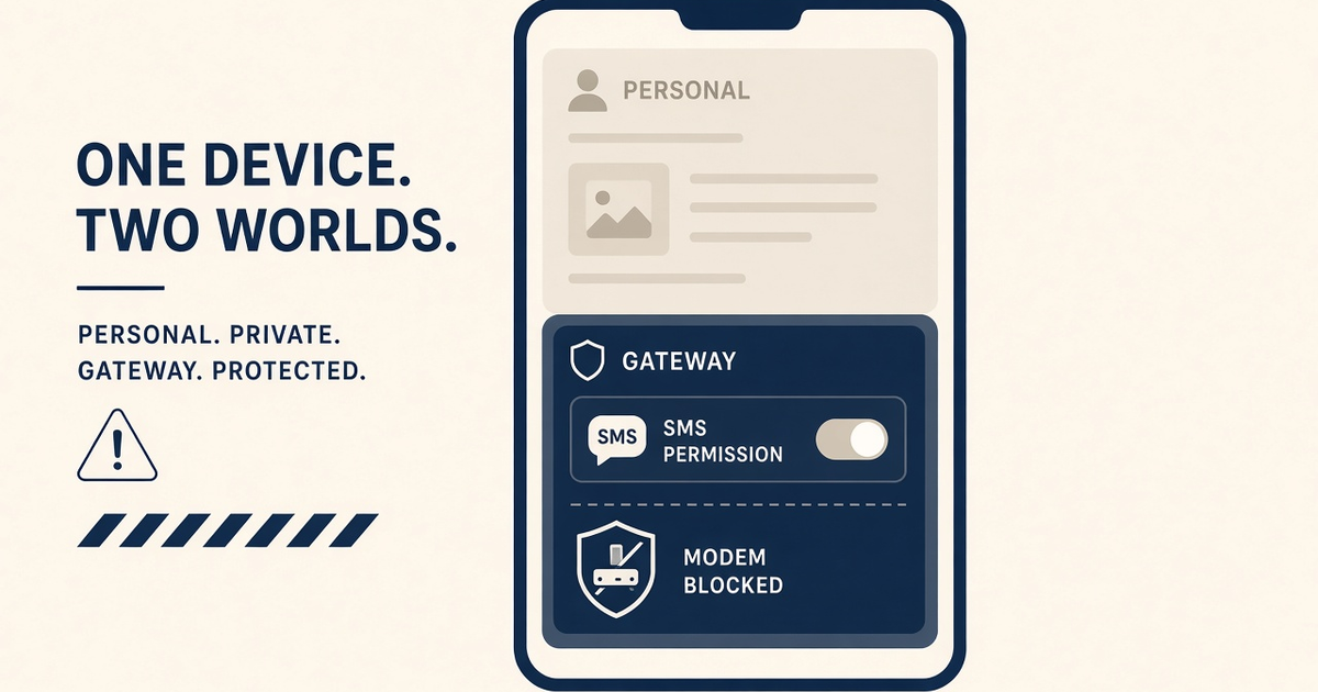 Featured illustration for Android SMS Gateway App Guide: Multiple Profiles Caution