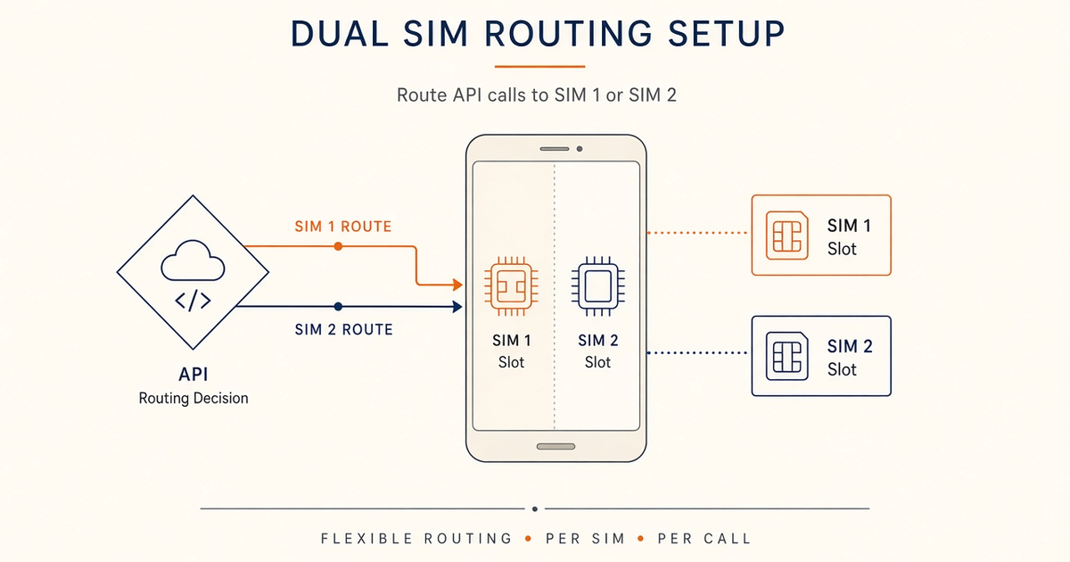 Featured illustration for Android SMS Gateway dual SIM routing: Setup