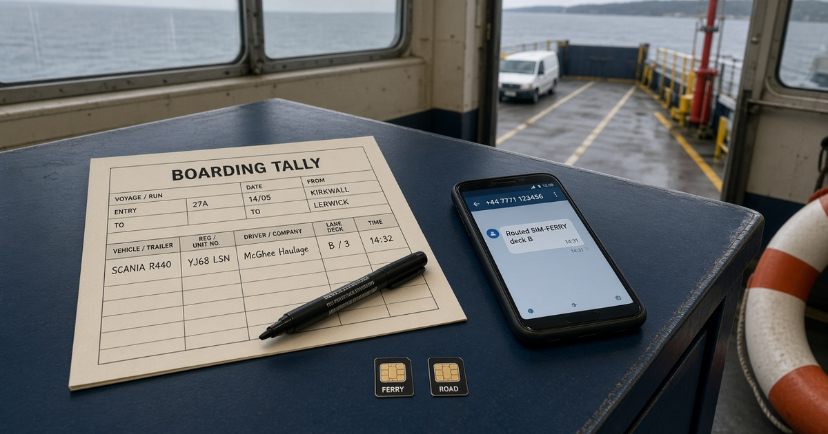 Featured illustration for Android SMS Gateway Scenario 1719: Logistics dual SIM routing in practice