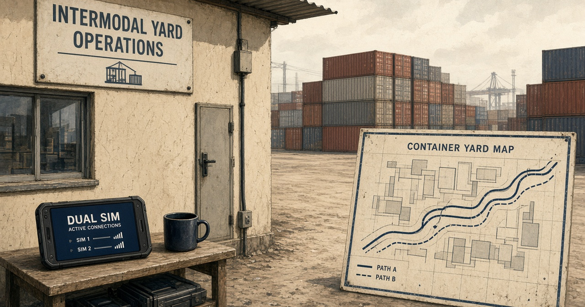 Featured illustration for Android SMS Gateway Scenario 1899: Logistics dual SIM routing in practice