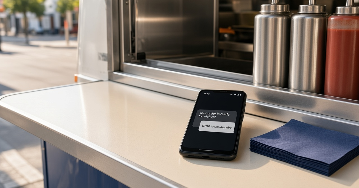 Featured illustration for Android SMS Gateway Scenario 55: Restaurants auto-reply and STOP in practice