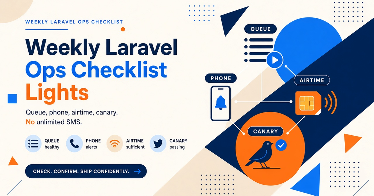 Featured illustration for weekly ops Checklist for Laravel / Frameworks